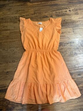 Loft Orange V Neck dress - Medium - NWT